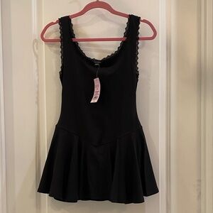 Wild Fable Black Lace Trim Mini Dress